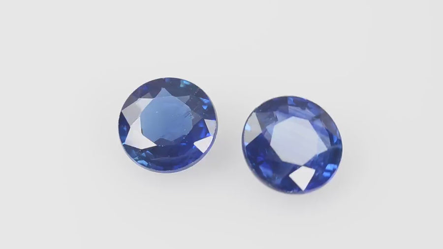 6.2 MM Natural Blue Sapphire Loose Pair Gemstone Round Cut