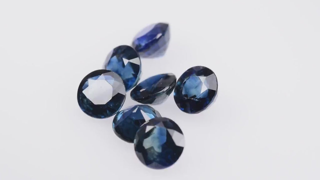 4.7-5.2  MM Natural Blue Sapphire Loose Gemstone Round Cut