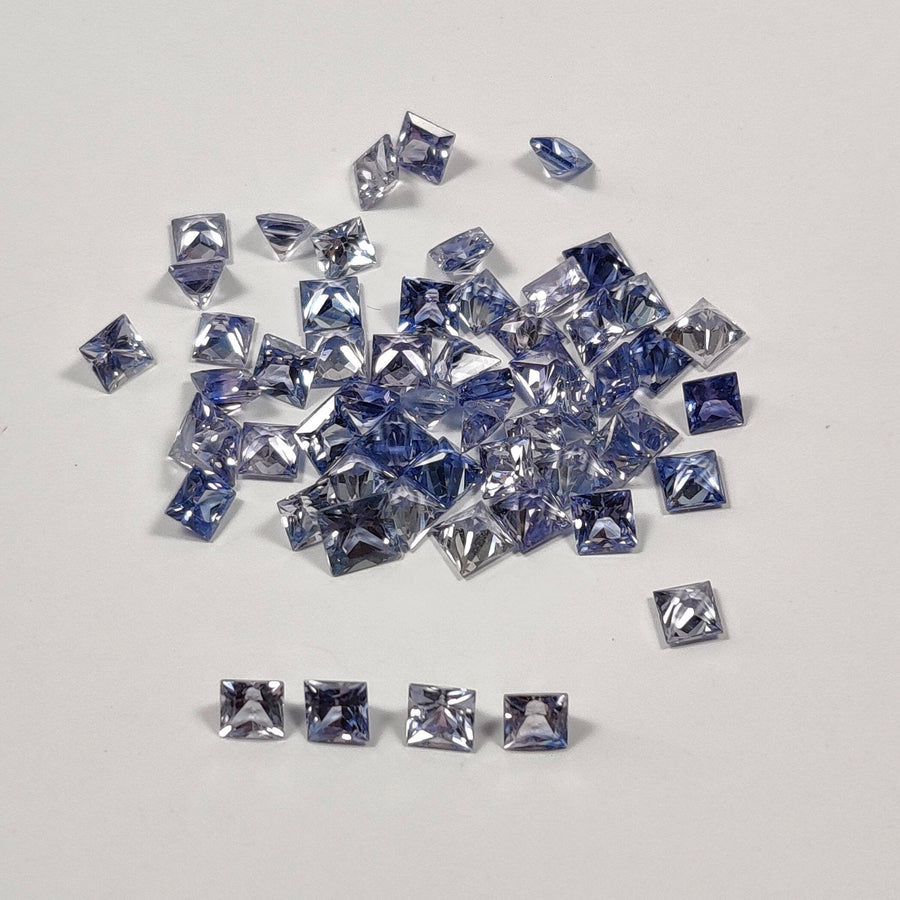 2.8-3.2 MM Natural Princess Cut Blue-Purple Sapphire