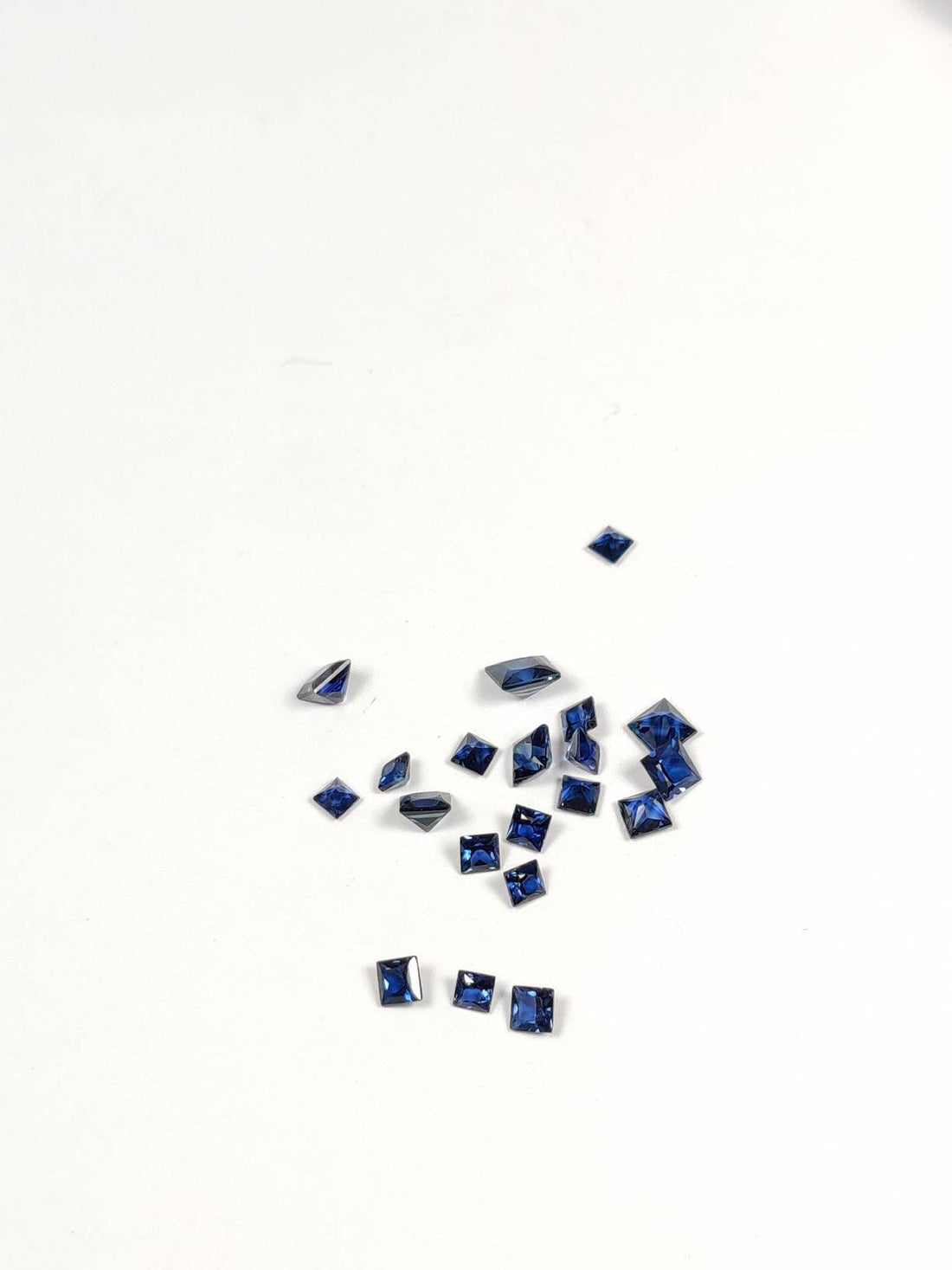 1.8 - 3.3 MM  Natural Princess Cut Blue Sapphire