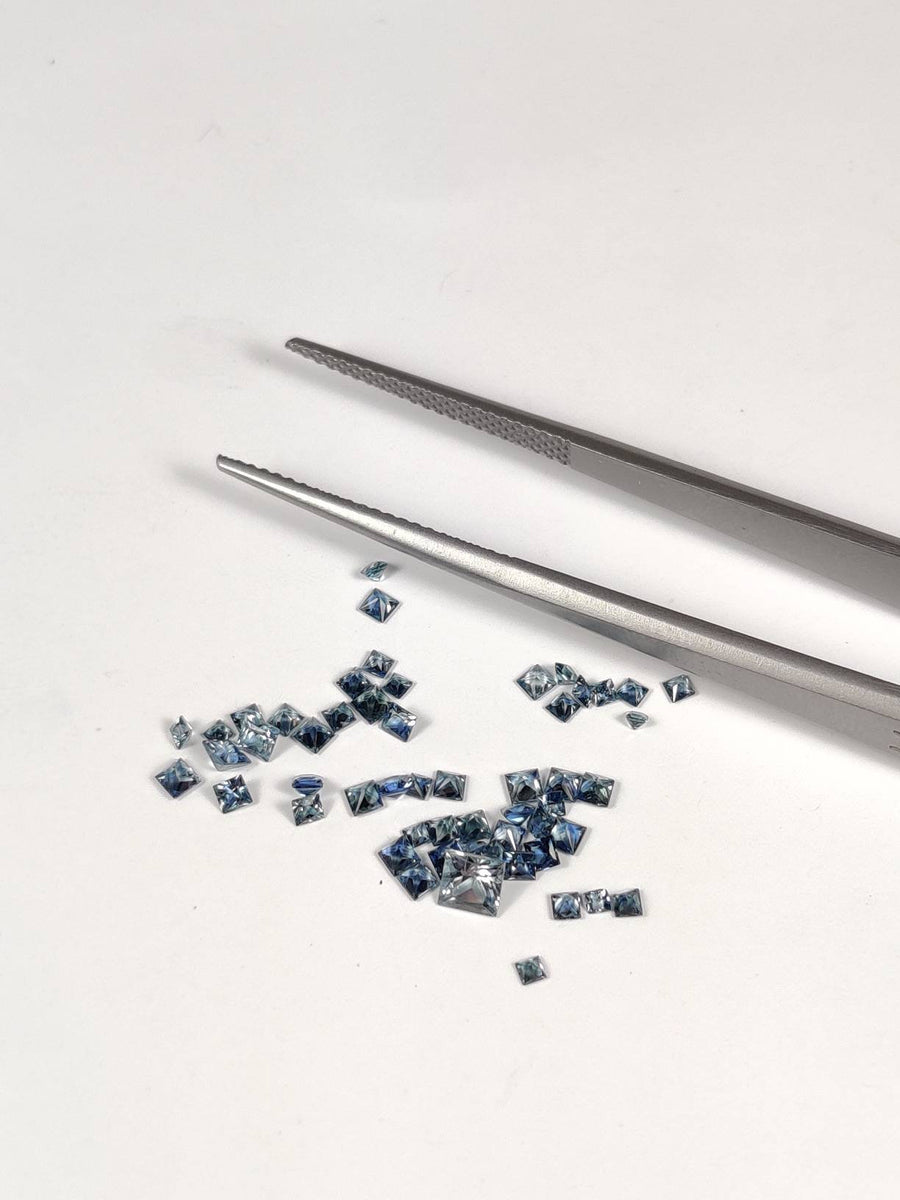 1.2 - 3.3 MM Natural Blue Sapphire Loose Gemstone  Princess Cut