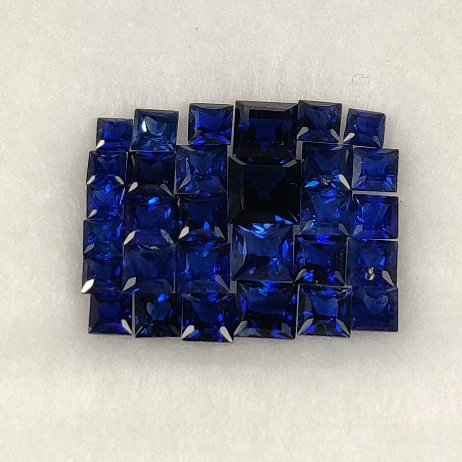 1.9-3.9 MM Natural Princess Cut Blue Sapphire - Thai Gems Export Ltd.