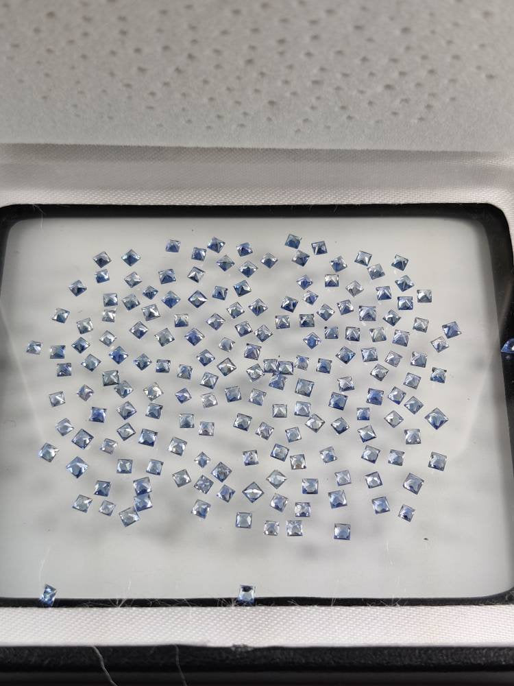 1.5 - 2.2 MM Natural Princess Cut Blue Sapphire