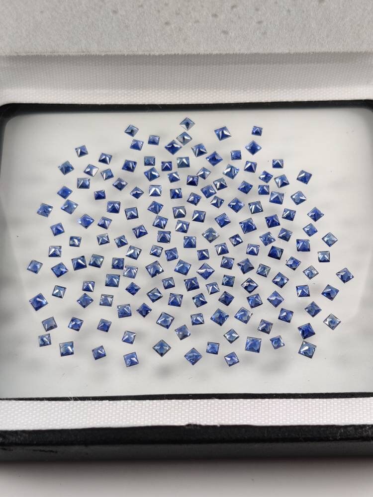 1.8 - 2.3 MM Natural Princess Cut Blue Sapphire