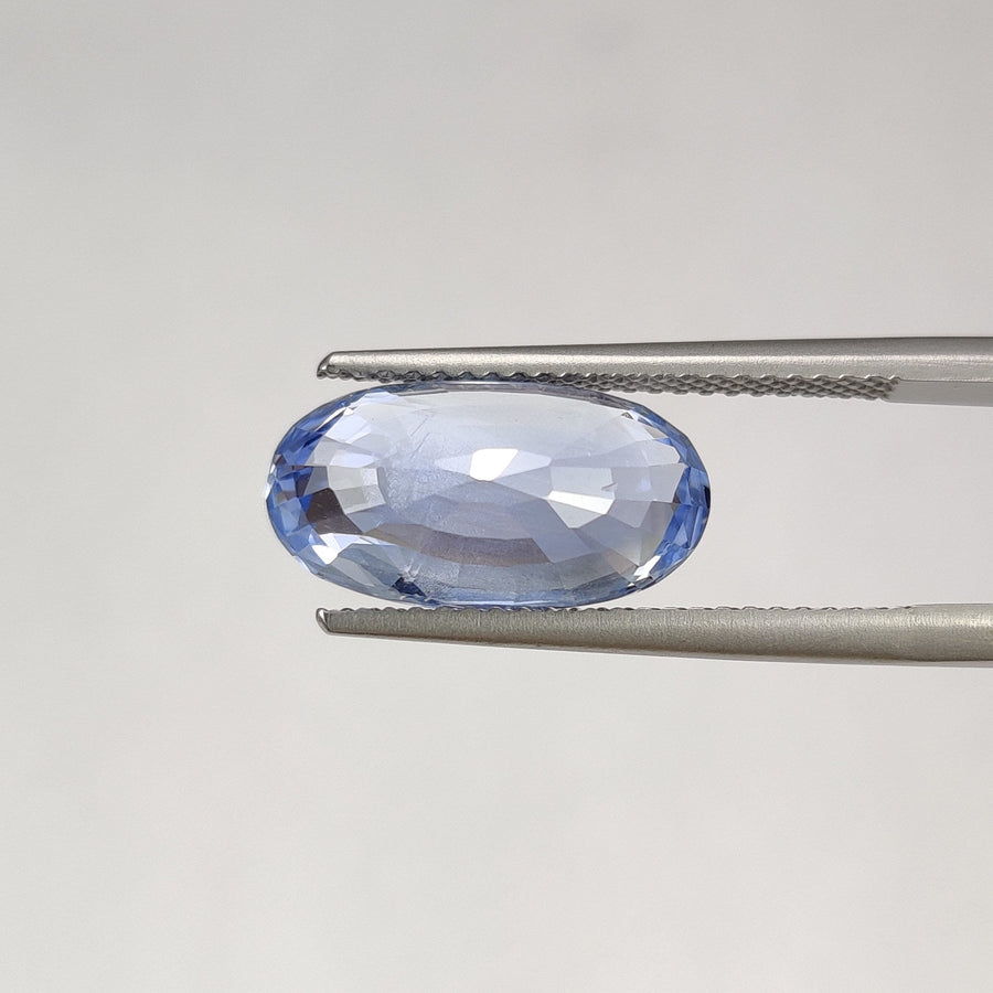 6.61 cts Unheated Natural Pastel Blue Sapphire Loose Gemstone Oval Cut