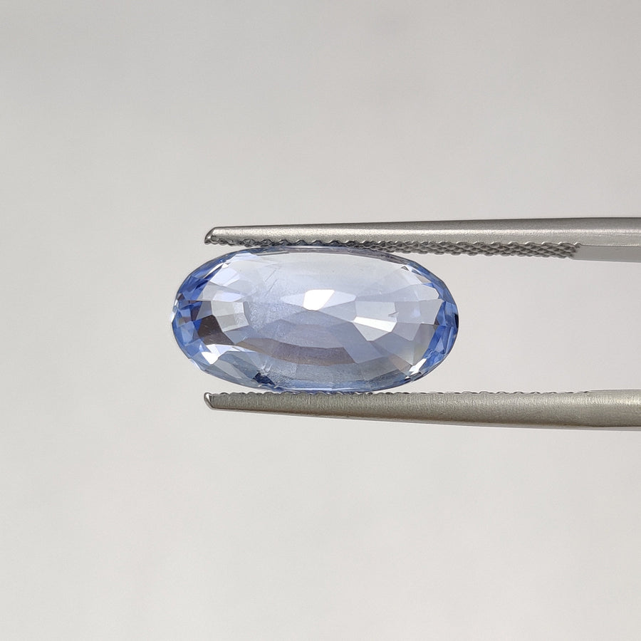 6.60 cts Unheated Natural Pastel Blue Sapphire Loose Gemstone Oval Cut