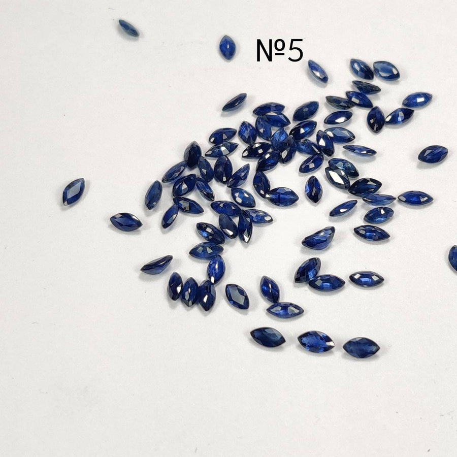 4.5x2.5 MM Natural Blue Sapphire Marquise Cut | 9 Different Grades | Varieties Of Color & Clarity | Deep / Medium / Pastel Blue | Calibrated