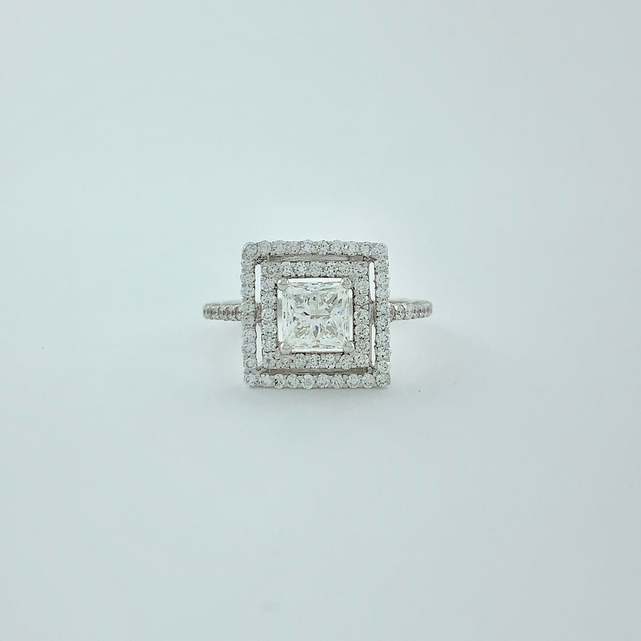 1.01 ct F VVS2 GIA Certified Princess Cut Natural Diamond Ring | 18K White Gold | Classic Collection | Solitaire Ring | Engagement Ring
