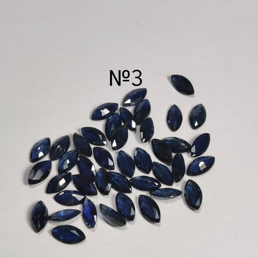 7x3.5 MM Natural Blue Sapphire Marquise Cut | 9 Different Grades | Varieties Of Color & Clarity | Deep / Medium / Pastel Blue | Calibrated