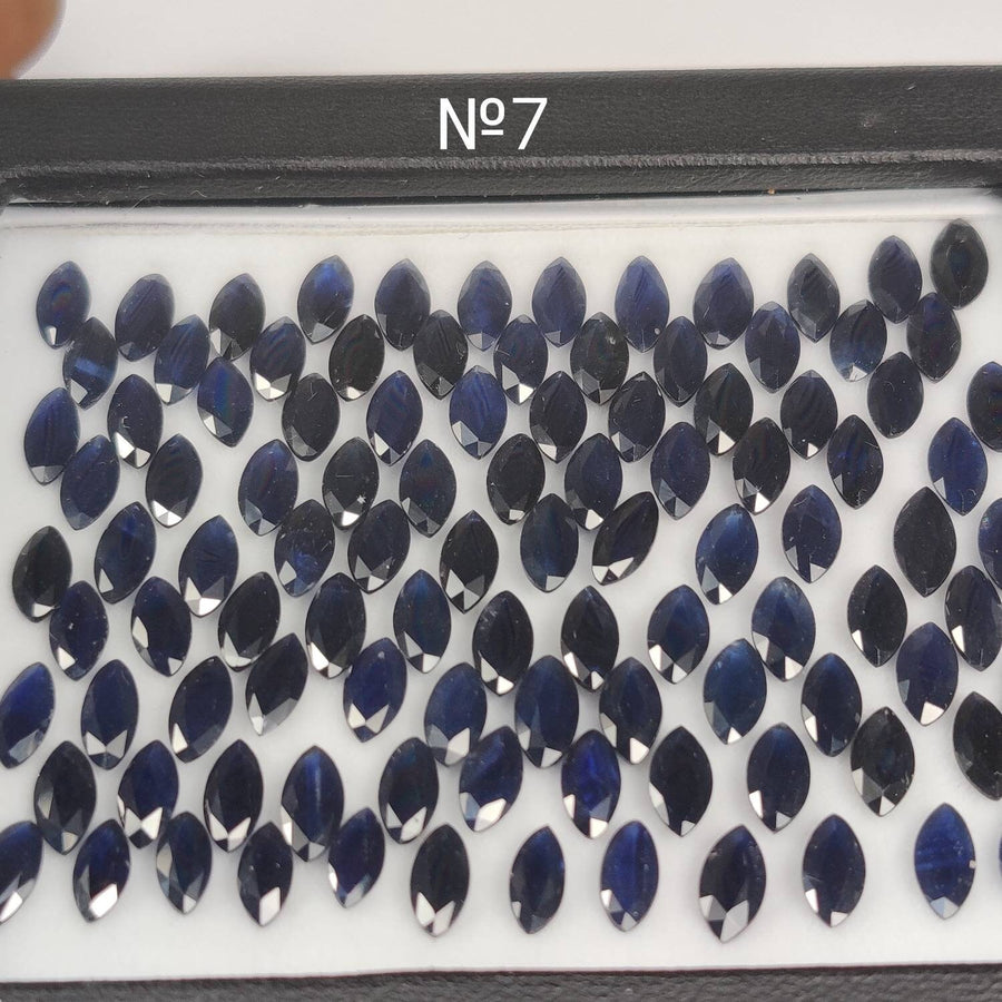 7x3.5 MM Natural Blue Sapphire Marquise Cut | 9 Different Grades | Varieties Of Color & Clarity | Deep / Medium / Pastel Blue | Calibrated