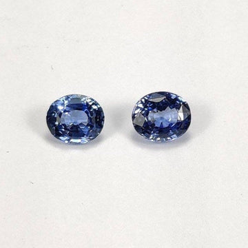 2.81 cts Unheated Natural Pastel Blue Sapphire Loose Gemstone Oval Cut Pair
