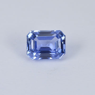 1.43 cts Unheated Natural Blue Sapphire Loose Gemstone Emerald Cut Certified