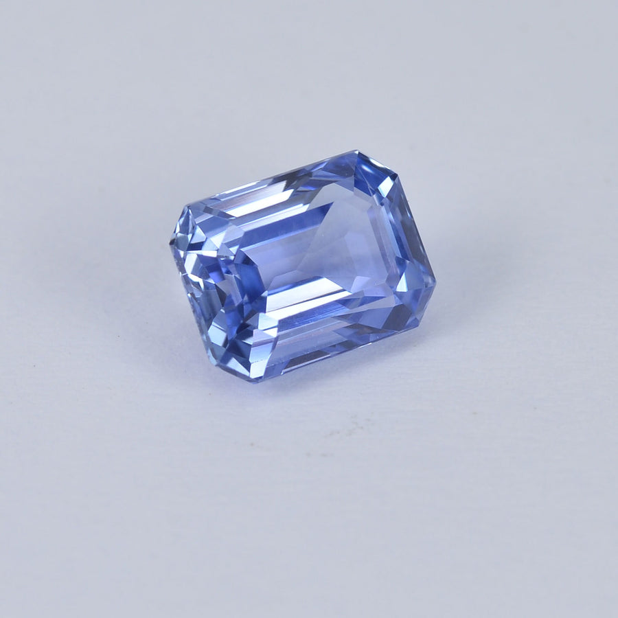 1.43 cts Unheated Natural Blue Sapphire Loose Gemstone Emerald Cut Certified