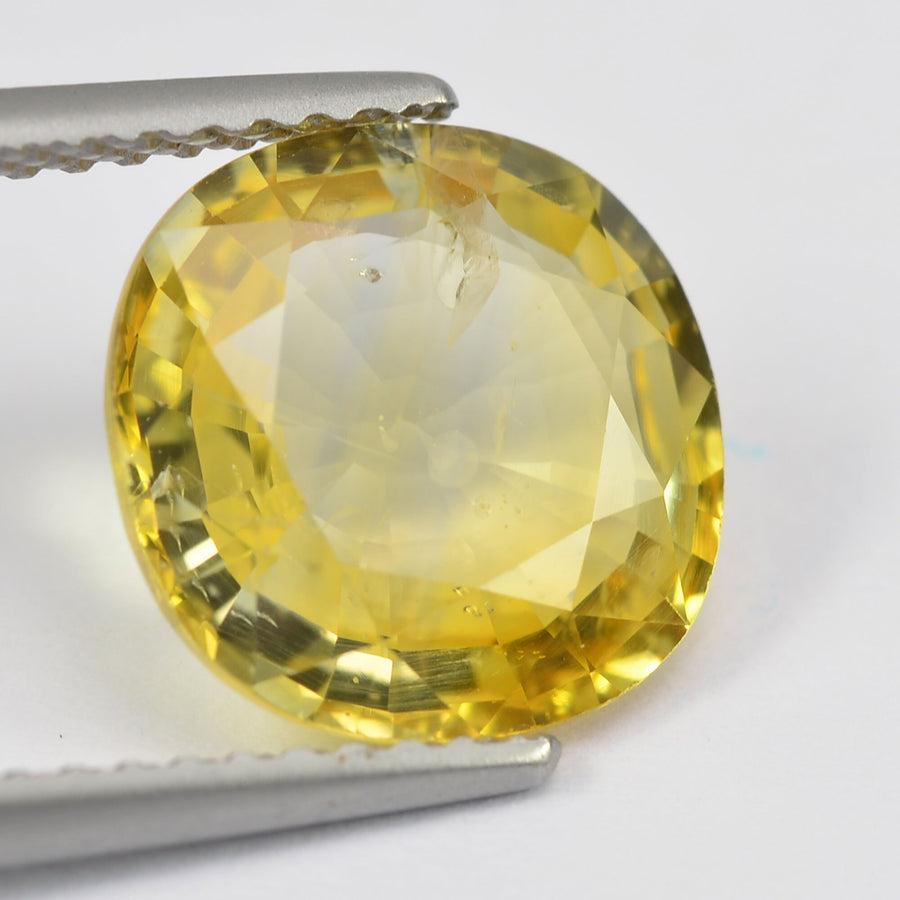3.42 cts Natural Yellow Sapphire Loose Gemstone Cushion Cut