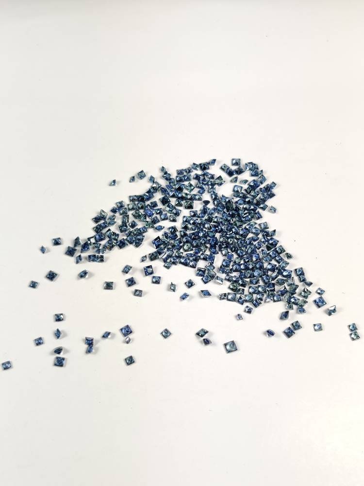 1.3 - 2.4 MM Natural Princess Cut Blue Sapphire
