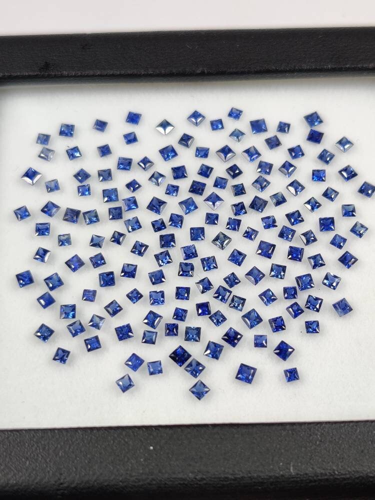 1.8 - 2.3 MM Natural Princess Cut Blue Sapphire