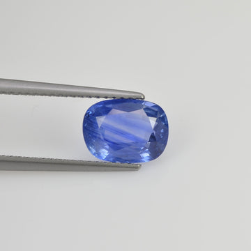 2.65 cts Unheated Natural Blue Sapphire Loose Gemstone Cushion Cut Certified