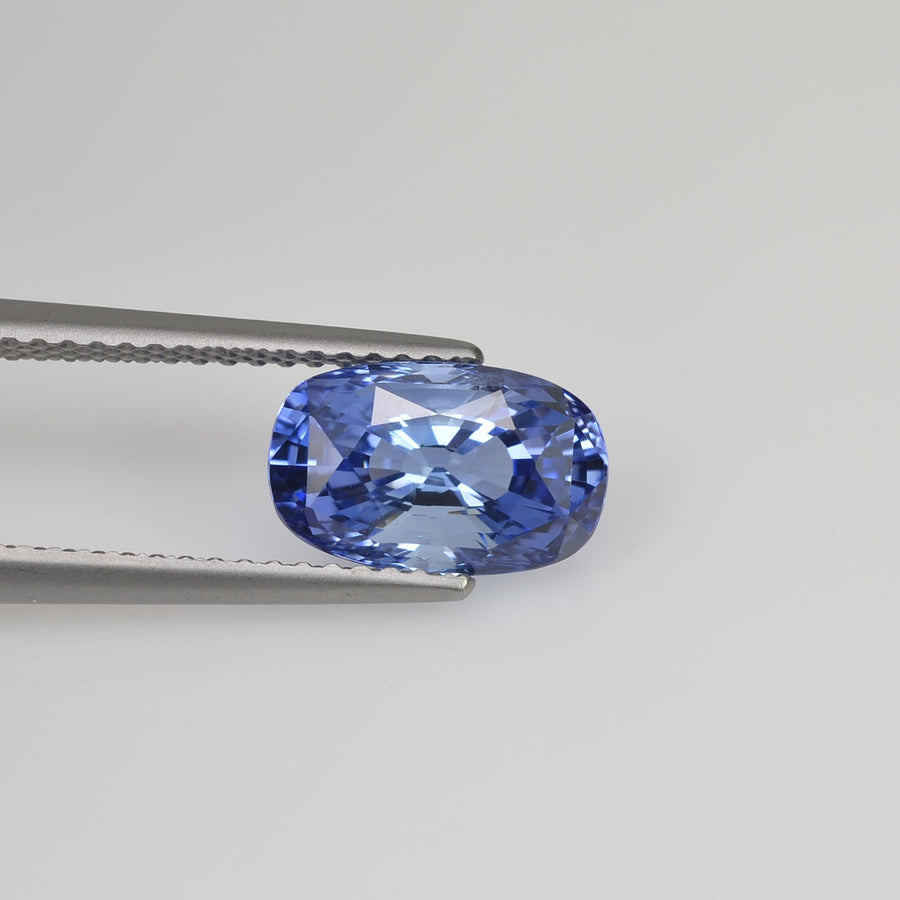 3.07 cts Unheated Natural Blue Sapphire Loose Gemstone Cushion Cut Certified