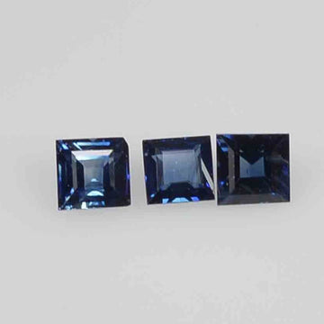 1.2-2.3 mm Natural Callibrated Blue Sapphire Loose Gemstone Square Cut
