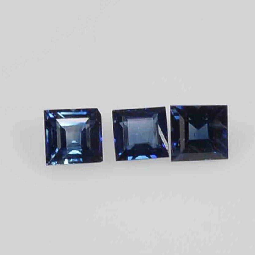 1.2-2.3 mm Natural Callibrated Blue Sapphire Loose Gemstone Square Cut