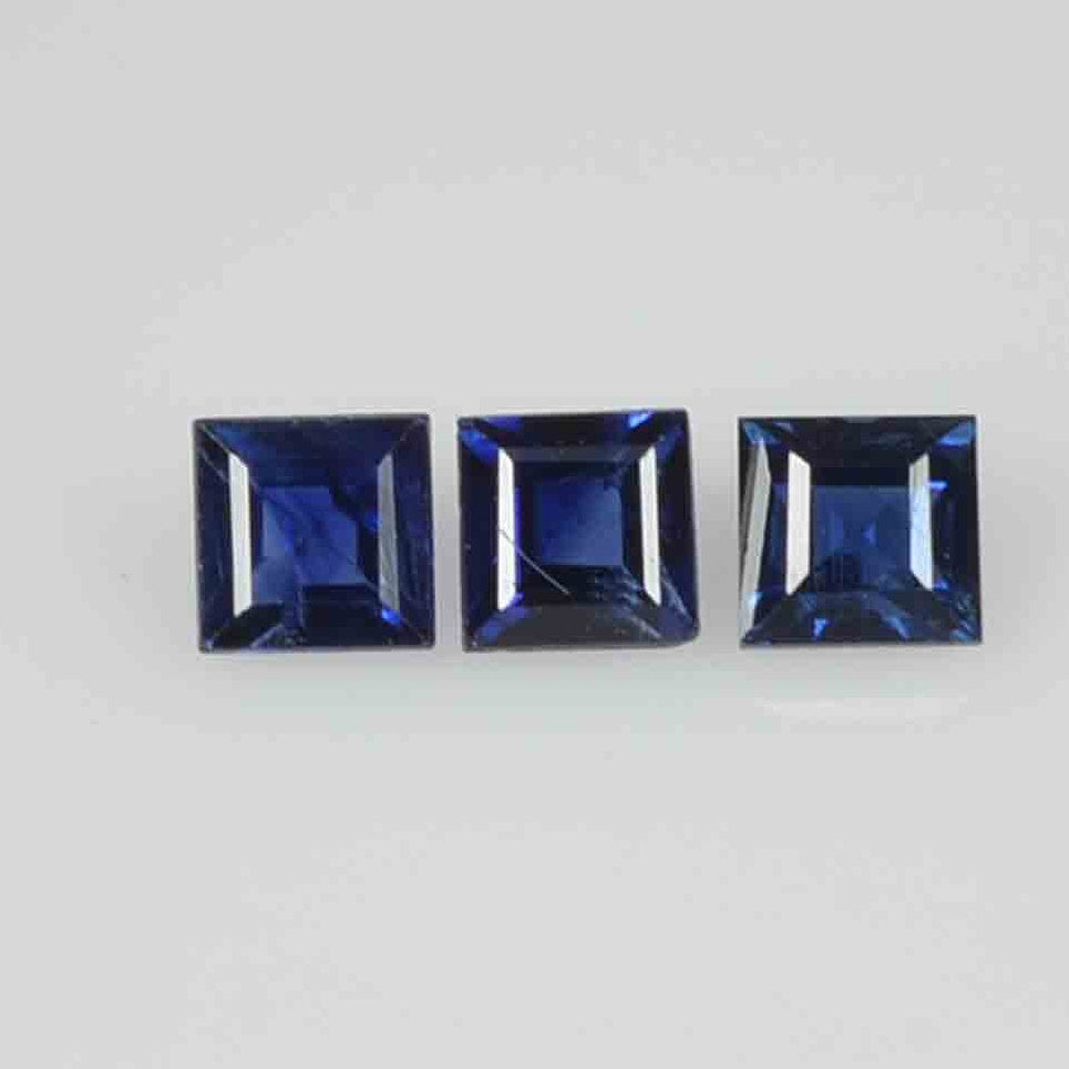 2.3-2.8 mm Natural Calibrated Blue Sapphire Loose Gemstone Square Cut - Thai Gems Export Ltd.