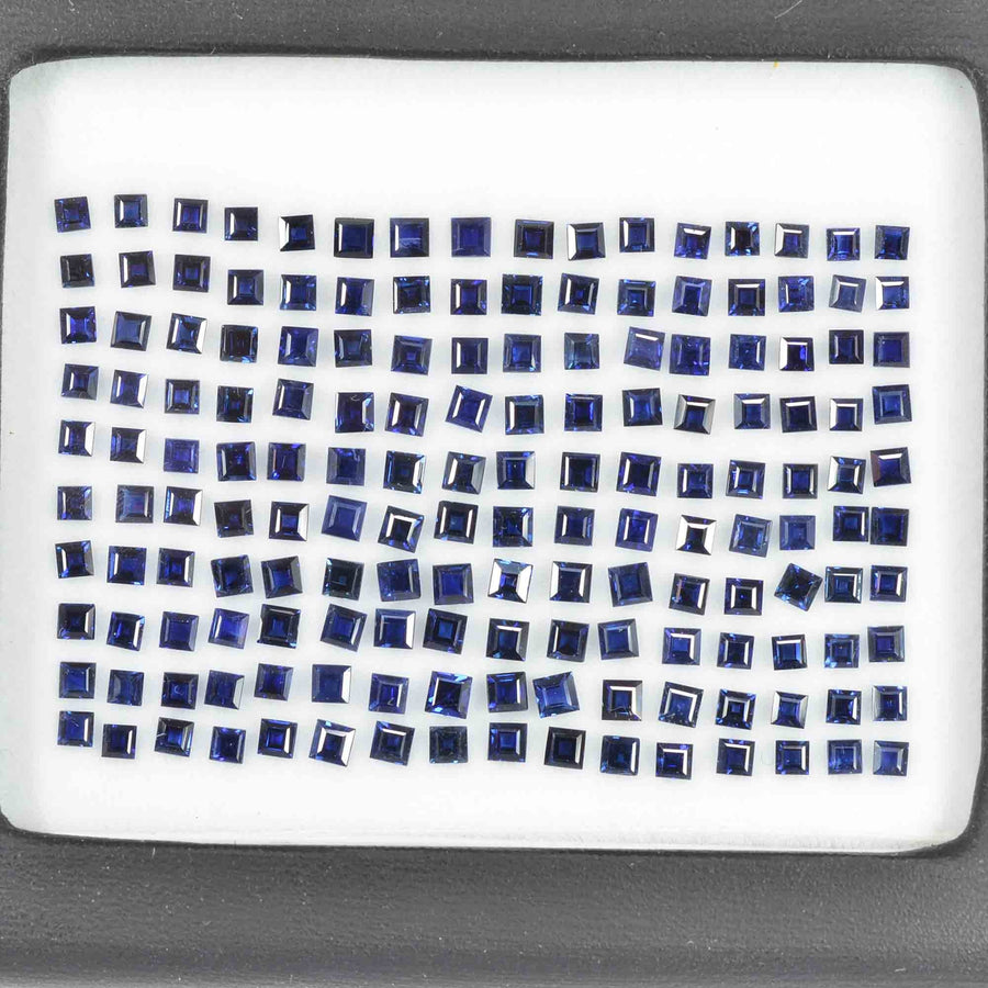 2.2-2.9  mm Natural Calibrated Blue Sapphire Loose Gemstone Square Cut