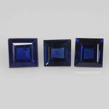 2.2-2.9  mm Natural Calibrated Blue Sapphire Loose Gemstone Square Cut