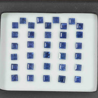 4.3-4.7 mm Natural Calibrated Blue Sapphire Loose Gemstone Square Cut
