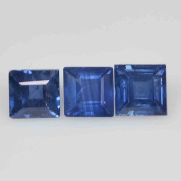 4.3-4.7 mm Natural Calibrated Blue Sapphire Loose Gemstone Square Cut