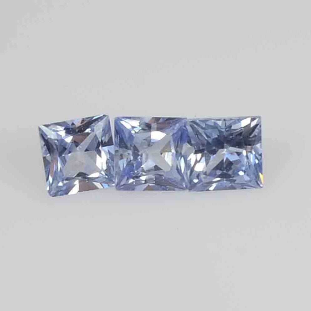 2.7-3.3 mm Natural Calibrated Blue Sapphire Loose Gemstone Princess Cut