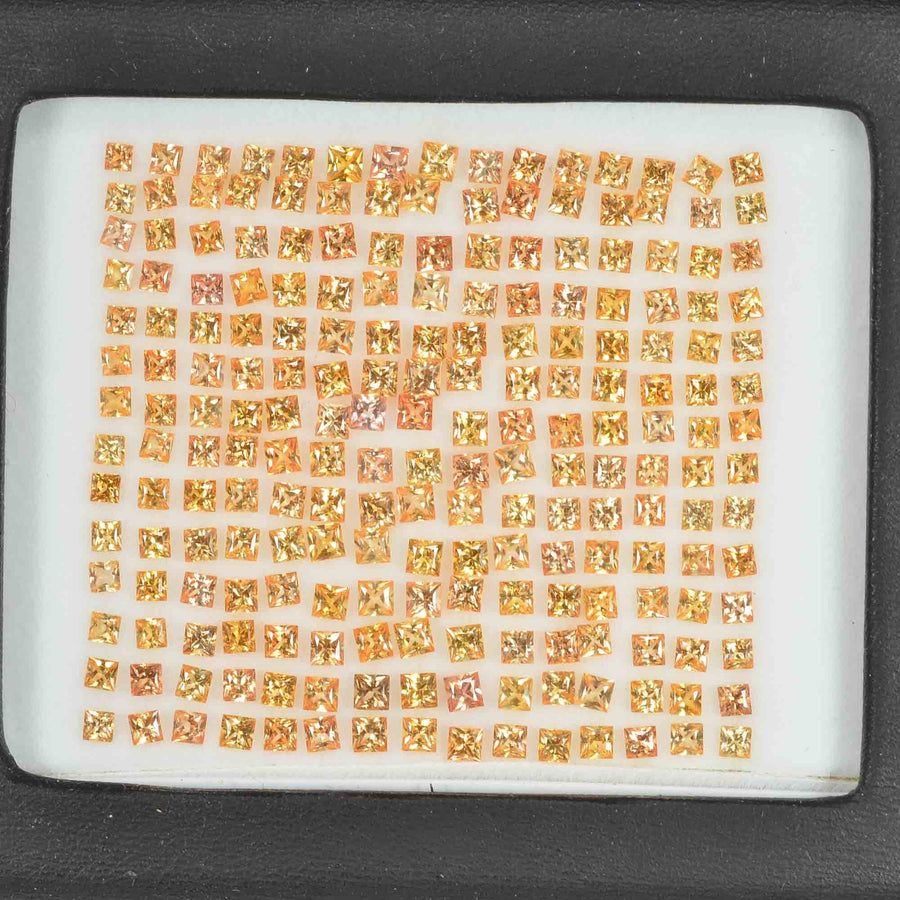2.2-2.9 mm Natural Callibrated Orange Sapphire Loose Gemstone Princess Cut