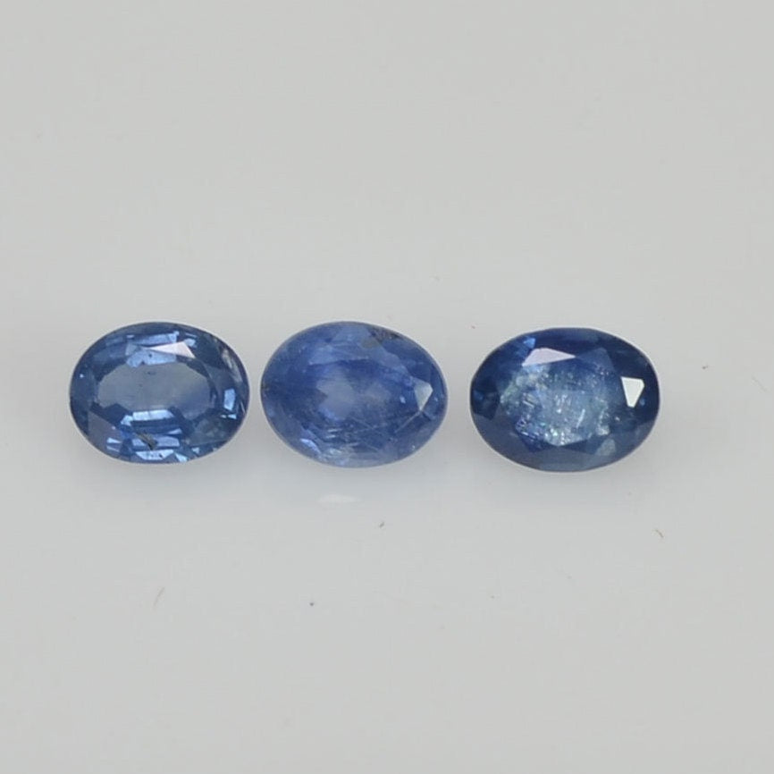 4x3 mm Natural Calibrated Blue Sapphire Loose Gemstone Oval Cut