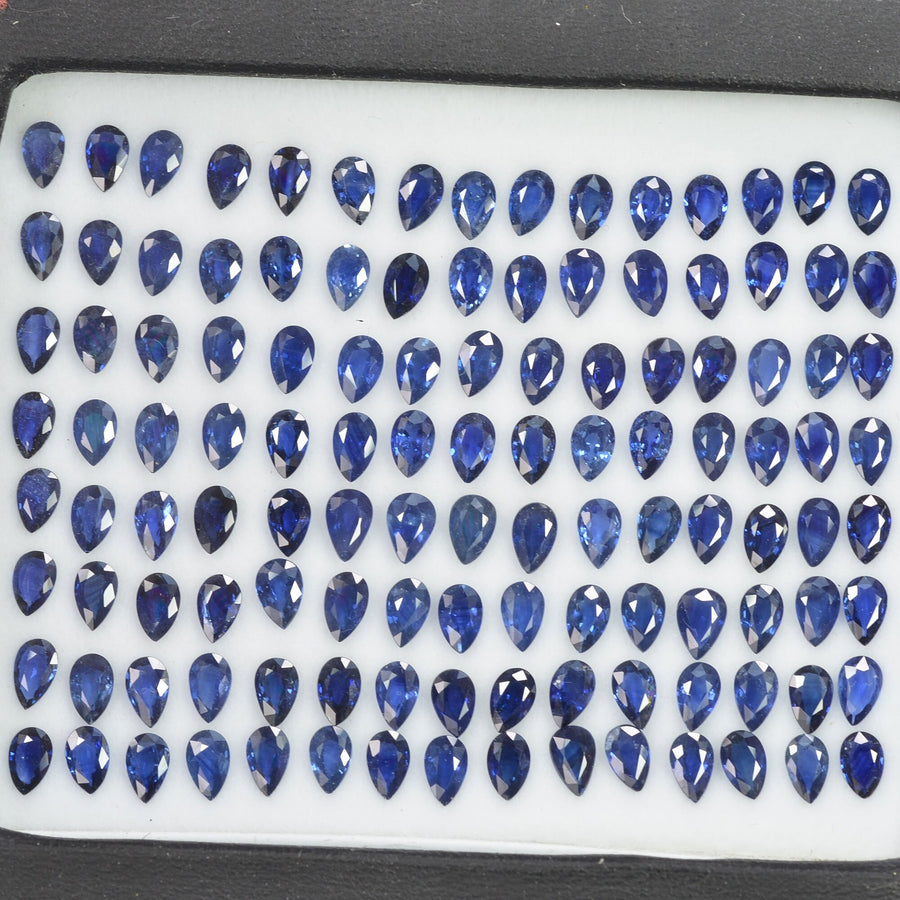 5x3 mm Natural Calibrated Blue Sapphire Loose Gemstone Pear Cut