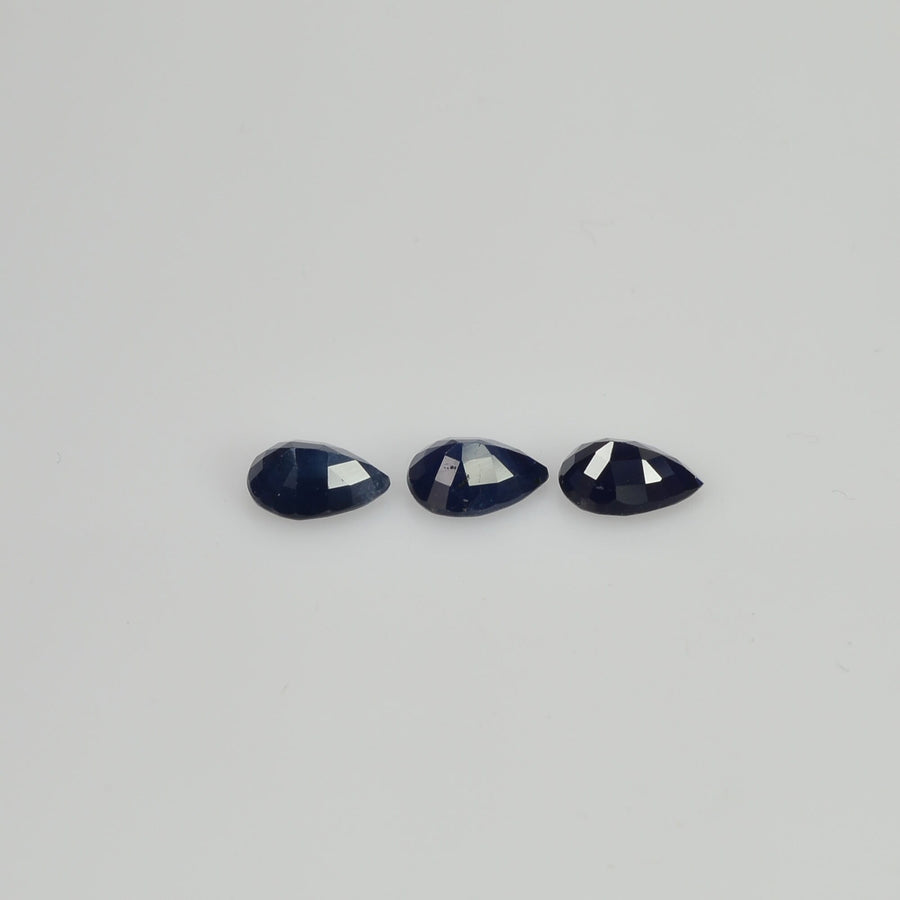 6x4 mm Natural Calibrated Blue Sapphire Loose Gemstone Pear Cut