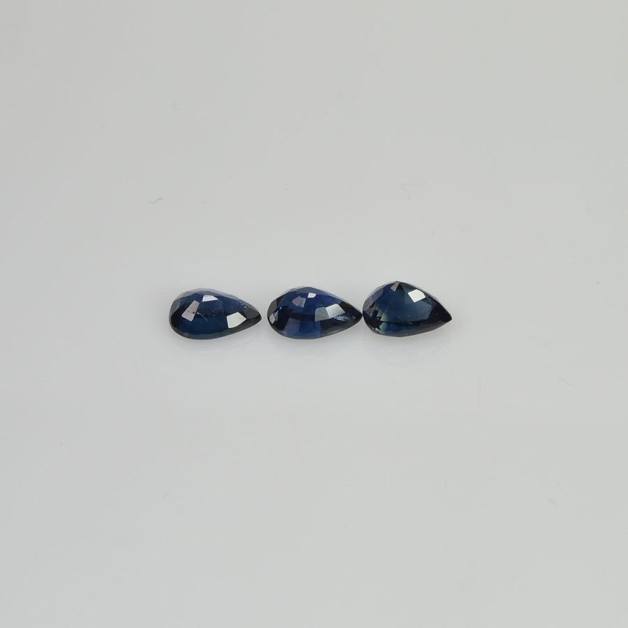 6x4 mm Natural Calibrated Blue Sapphire Loose Gemstone Pear Cut