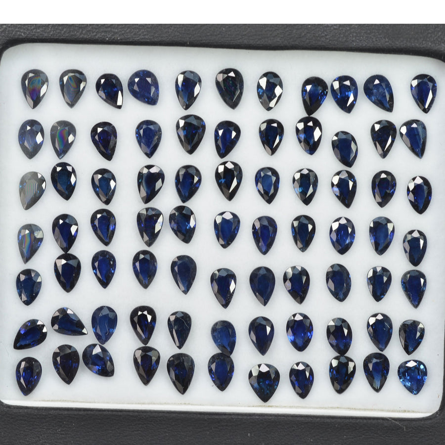 6x4 mm Natural Calibrated Blue Sapphire Loose Gemstone Pear Cut