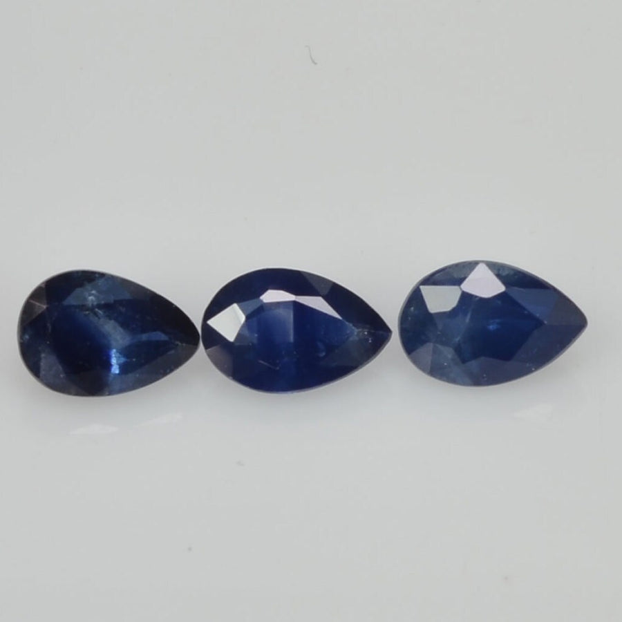 6x4 mm Natural Calibrated Blue Sapphire Loose Gemstone Pear Cut