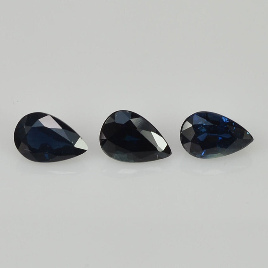 6x4 mm Natural Calibrated Blue Sapphire Loose Gemstone Pear Cut