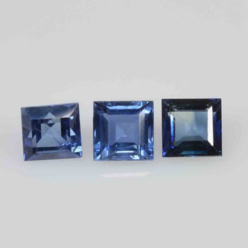 2.6-3.3 mm Natural Calibrated Blue Sapphire Loose Gemstone Square Cut