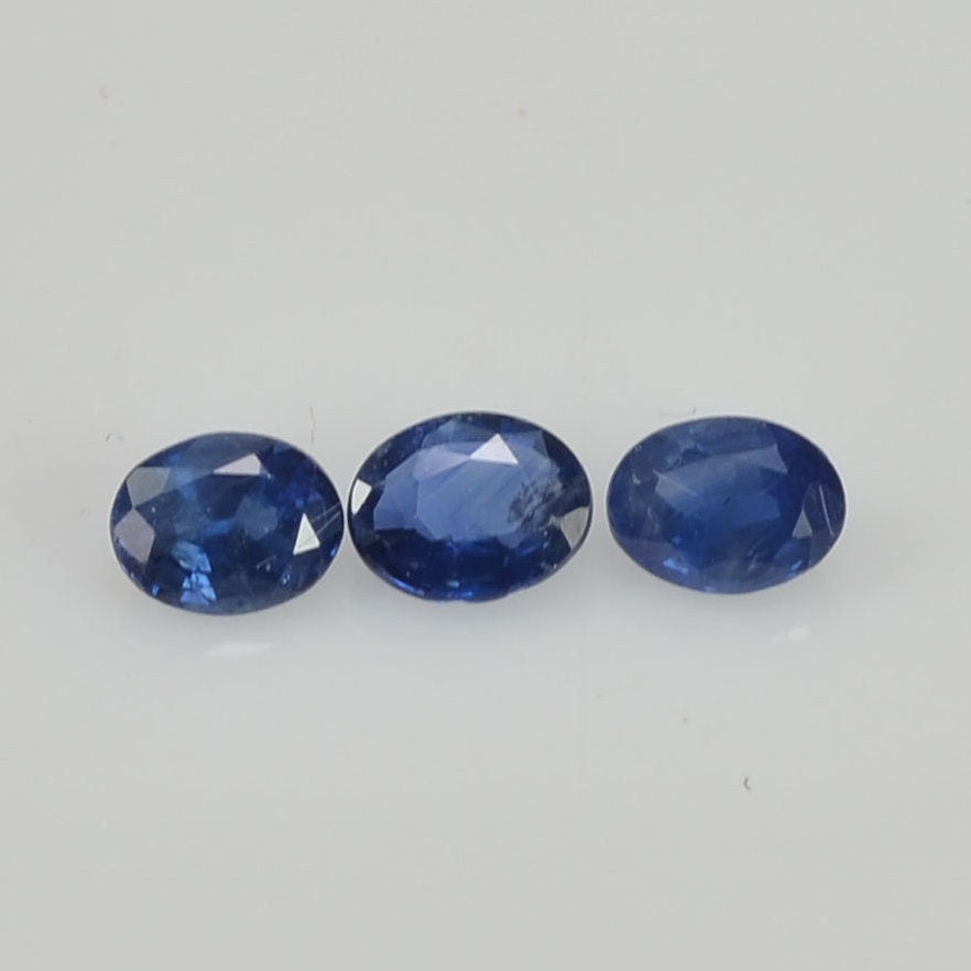 4x3 mm Natural Calibrated Blue Sapphire Loose Gemstone Oval Cut