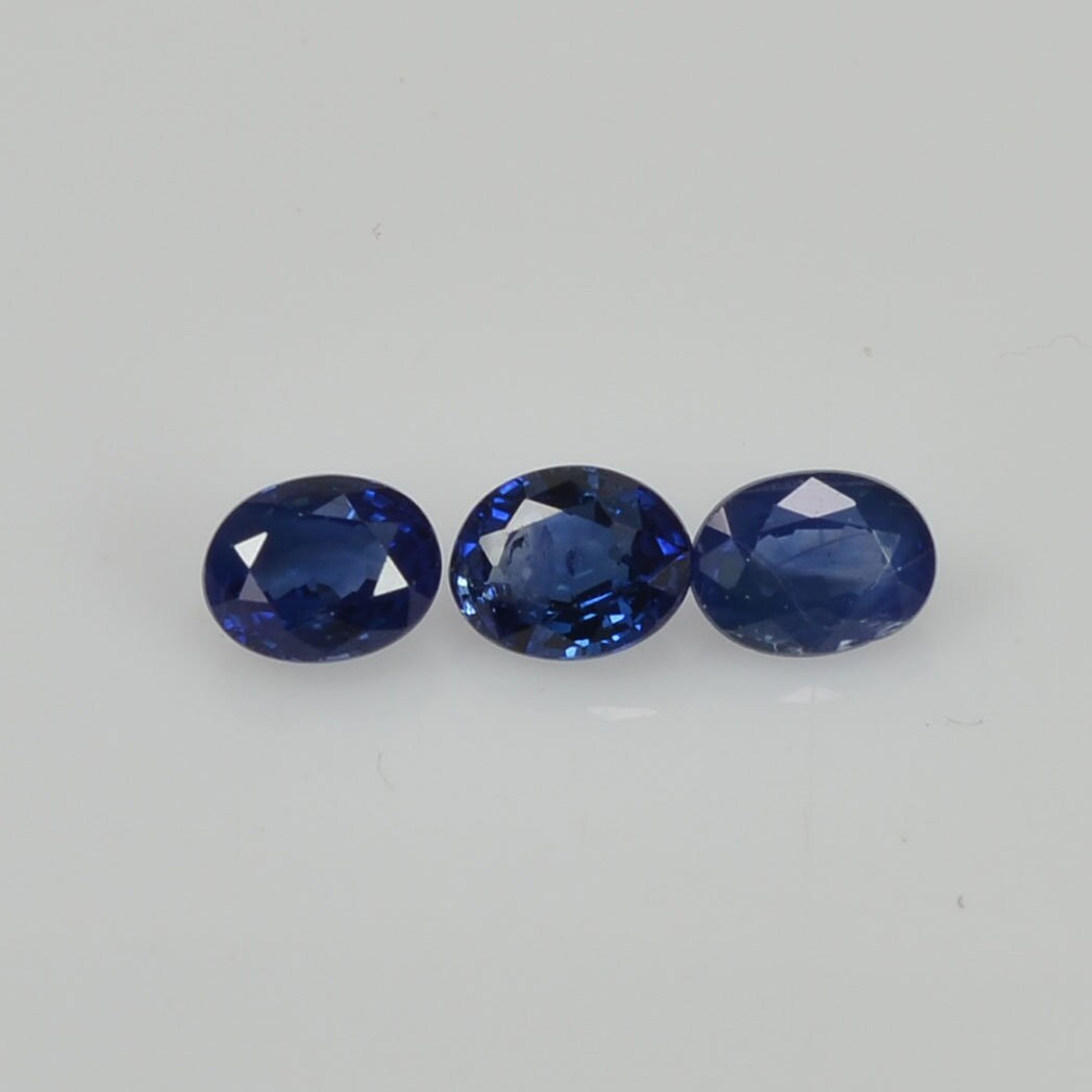 4.5x3.5 mm Natural Calibrated Blue Sapphire Loose Gemstone Oval Cut