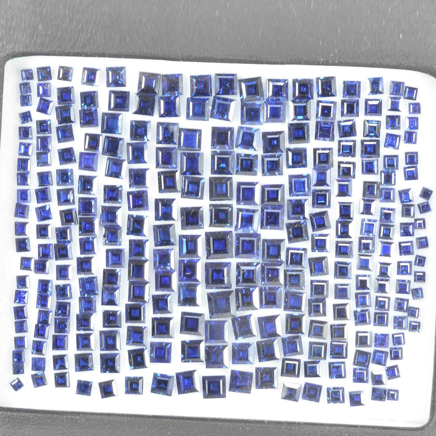 1.6 -4.3 mm Natural Calibrated Blue Sapphire Loose Gemstone Square Cut