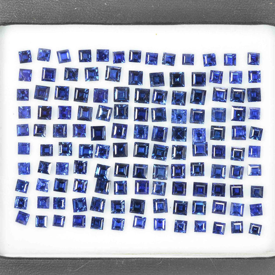 2.5-3.7 mm Natural Calibrated Blue Sapphire Loose Gemstone Square Cut