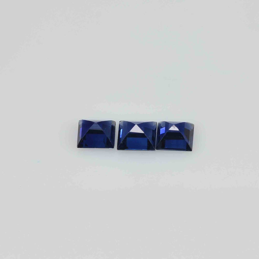 3.4 mm-4.8 mm Natural Calibrated Blue Sapphire Loose Gemstone Square Cut