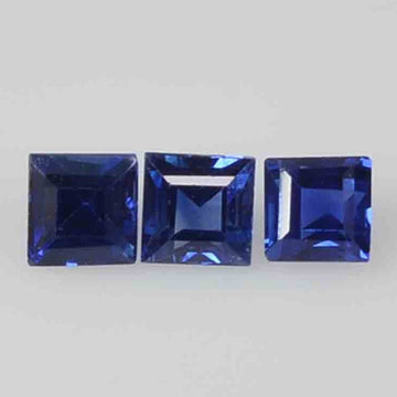 2.3-3.3 MM Natural Calibrated Blue Sapphire Loose Gemstone Square Cut