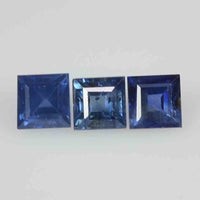 1.9-3.8 mm Natural Calibrated Blue Sapphire Loose Gemstone Square Cut
