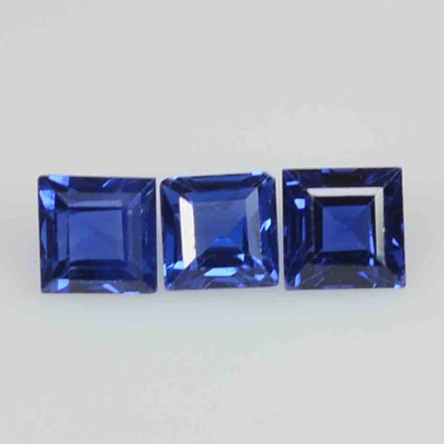 2.7x2.4 - 4.0-3.5 mm Natural Calibrated Blue Sapphire Loose Gemstone Baguette  Cut