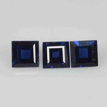 1.6 -4.3 mm Natural Calibrated Blue Sapphire Loose Gemstone Square Cut