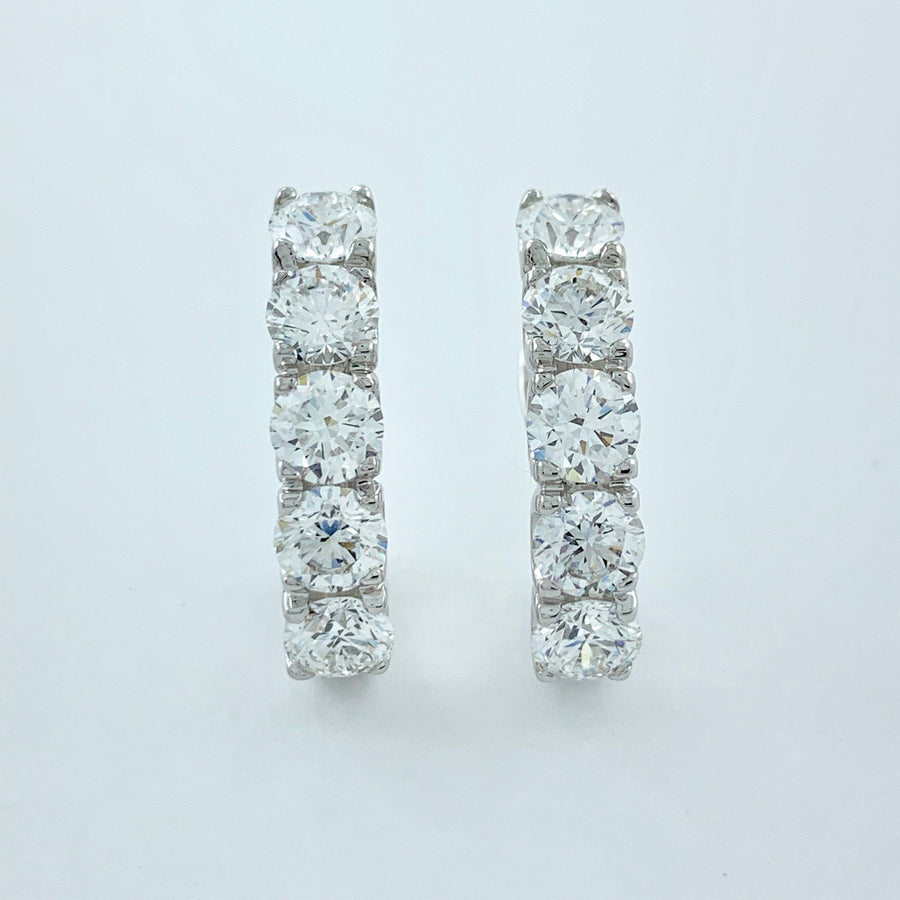 3.20 ctw E VVS2 GIA Certified Round Brilliant Natural Diamond Earring | 18K White Gold | Classic Collection | Solitaire Earring
