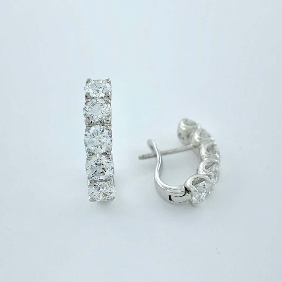 3.20 ctw E VVS2 GIA Certified Round Brilliant Natural Diamond Earring | 18K White Gold | Classic Collection | Solitaire Earring